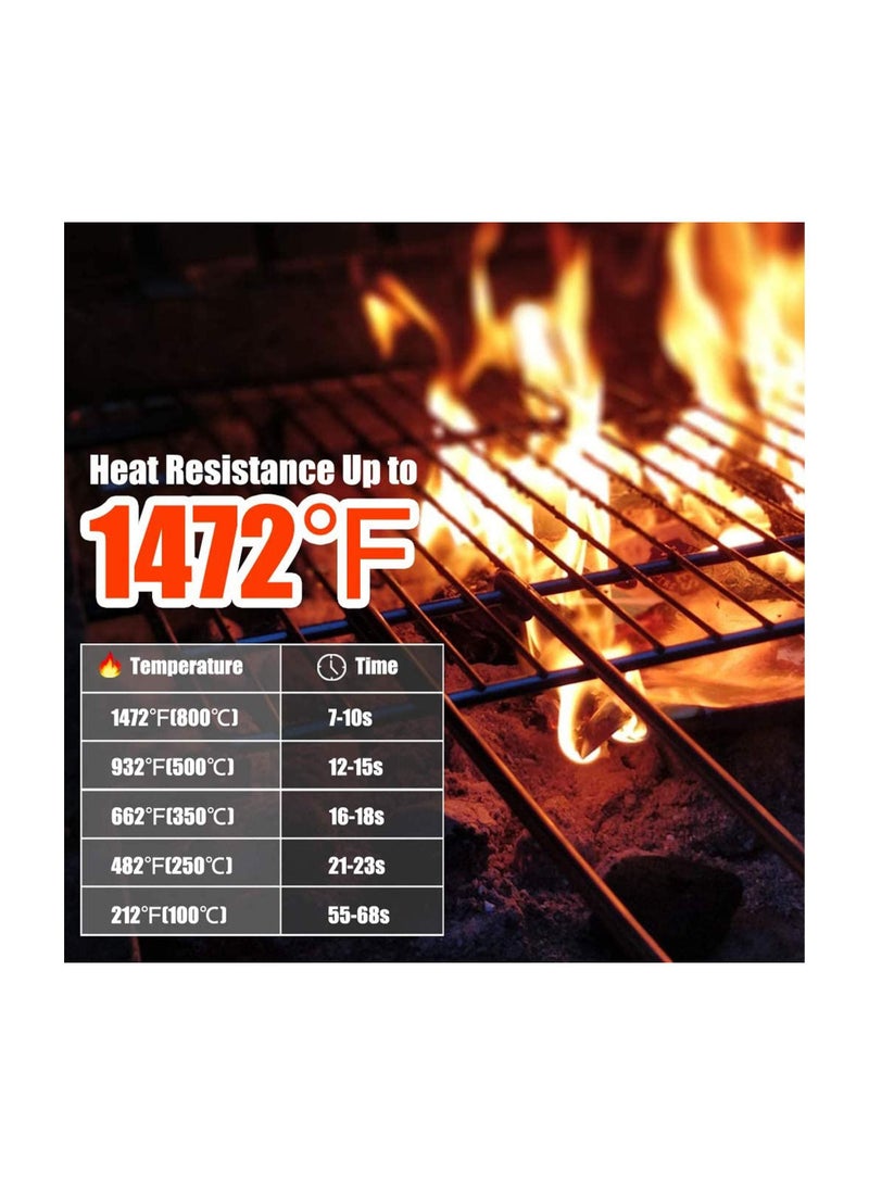NIBEMINENT BBQ Gloves1472℉(800℃) Extreme Heat Resistant Grill Gloves14 inch Ultra-Long Wrist Cooking Gloves for BarbecueCookingSilicone Non-Slip 1 Pair (red)  - Image 2