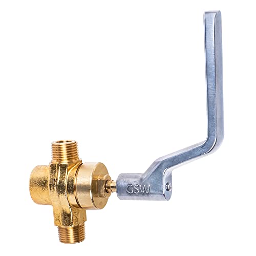 GSW WR-GV Copper Gas Valve with Handle for Commercial Wok Range, CSA Approved, 1/2" NPT X 1/2" NPT 1/2 PSI - Image 1