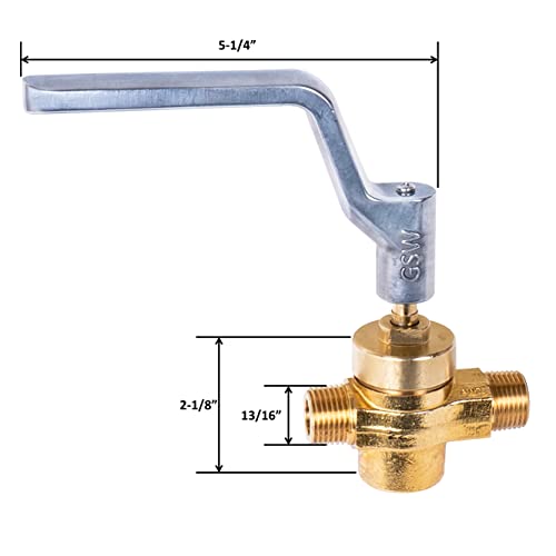 GSW WR-GV Copper Gas Valve with Handle for Commercial Wok Range, CSA Approved, 1/2" NPT X 1/2" NPT 1/2 PSI - Image 4