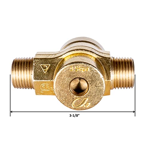 GSW WR-GV Copper Gas Valve with Handle for Commercial Wok Range, CSA Approved, 1/2" NPT X 1/2" NPT 1/2 PSI - Image 5