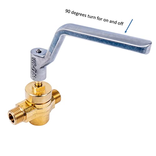 GSW WR-GV Copper Gas Valve with Handle for Commercial Wok Range, CSA Approved, 1/2" NPT X 1/2" NPT 1/2 PSI - Image 3