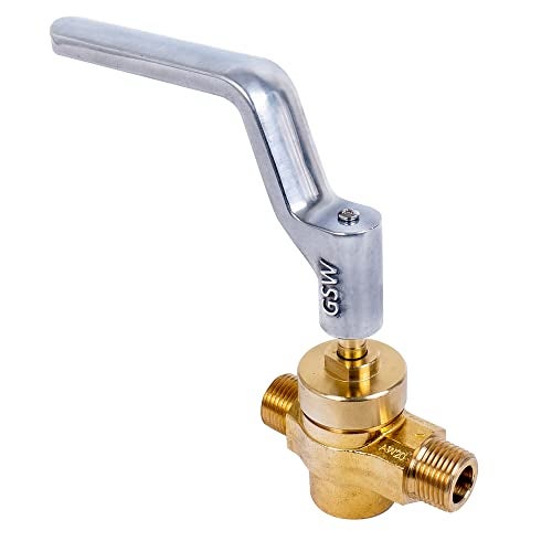GSW WR-GV Copper Gas Valve with Handle for Commercial Wok Range, CSA Approved, 1/2" NPT X 1/2" NPT 1/2 PSI - Image 2