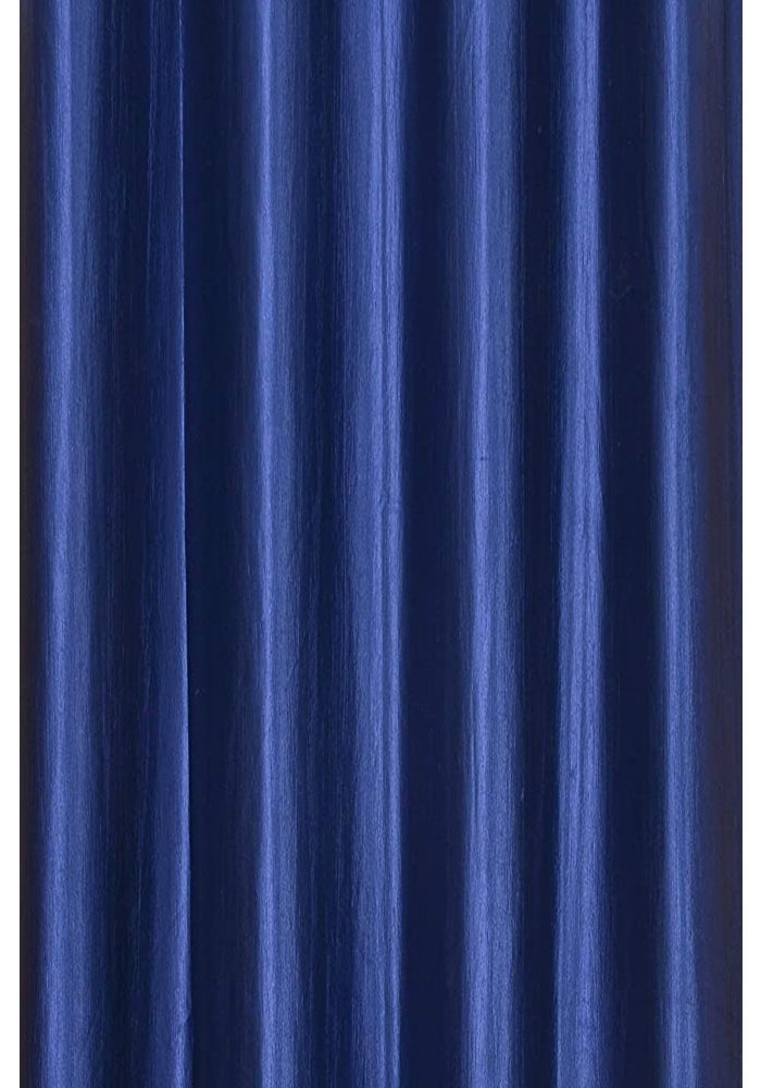 Parda Online 213 cm (7 ft) Long Crush Fabric Plain Design Curtain - Navy Blue (Pack of 2) - Image 2