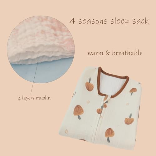 BLOOMSTAR Toddler Sleeping Sack Large (3-5T) - Muslin Cotton, Sleeveless Wearable Blanket, 0.8-1.0 Tog, Lightweight Sleep Sack, 4 Seasons, Extra Long, Soft and Warm, 4 Layers - Image 3