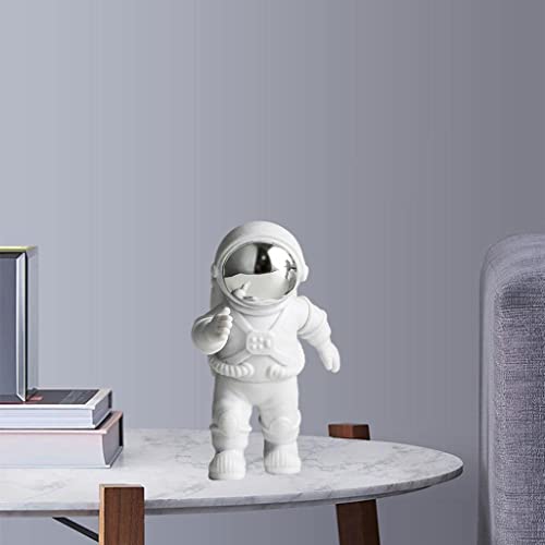 HEAVY DRIVER® Astronaut Figure Statue Figurine Sculpture Home Office Decoration Silver B - Image 1