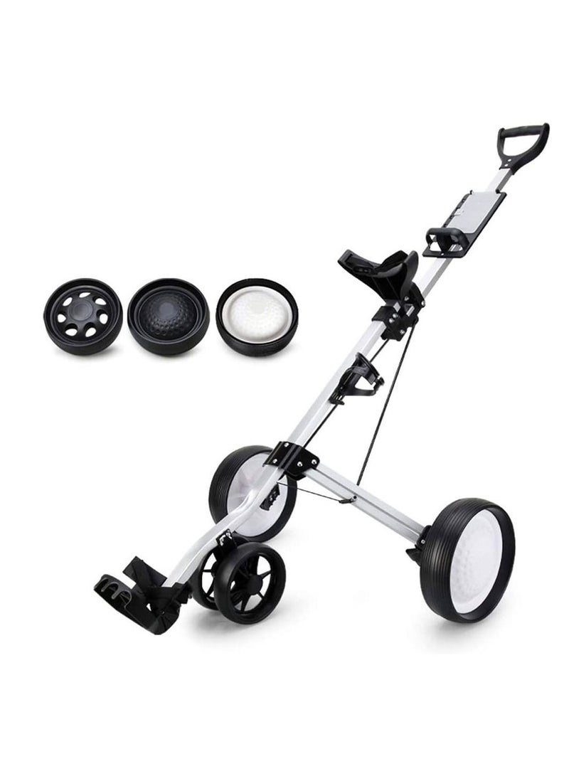 Golf Pull Cart Wheel Folding Push Cart Trolley for Golf Club Bag - Image 1