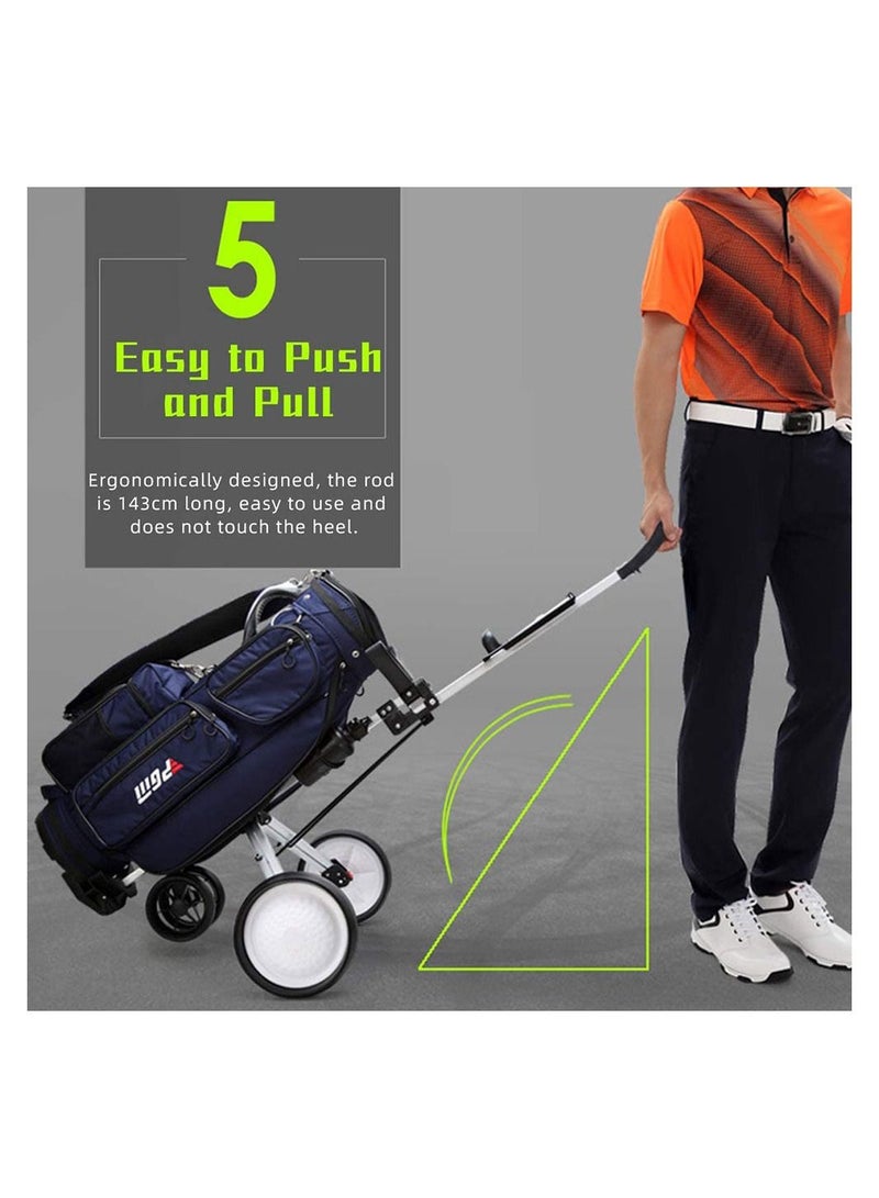 Golf Pull Cart Wheel Folding Push Cart Trolley for Golf Club Bag - Image 3