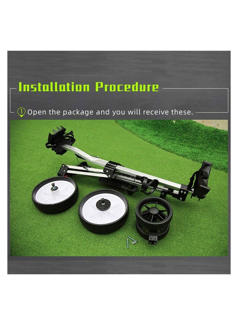 Golf Pull Cart Wheel Folding Push Cart Trolley for Golf Club Bag - Image 4