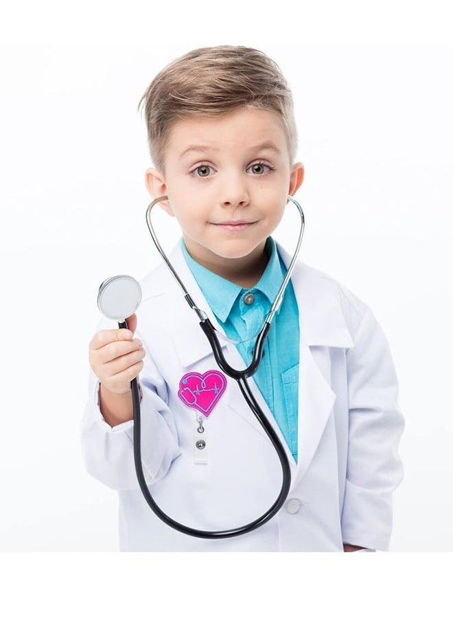 ZVEV 4 Pcs Nurse Badge Reels Felt Retractable Badge Reels Themed Badge Holders Gift for School Nurses Students ID Badges Name Cards Lanyards Holidays - Image 2