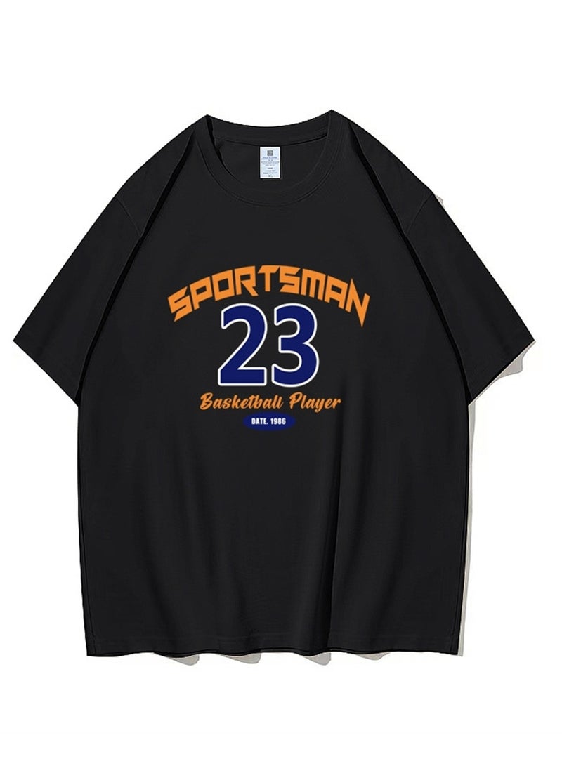 Short Sleeve T-shirt Loose Cotton Summer Men's T-Shirt Fashion Round Neck Men's Short Sleeve Top  - Image 1
