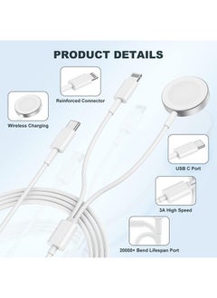 HY 2 in 1 Apple Watch Charger, USB C Magnetic iWatch Charger Cord & USB-C to Lighting Cable 6FT with Type C Block, Fast Charging i-Watch Series Ultra/9/8/7/6/SE/5, for Phone 14/13/12/11 Series  - Image 4