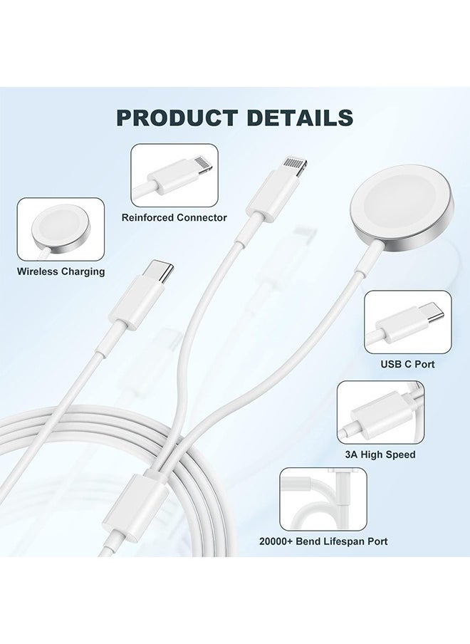 HY - 2 in 1 Apple Watch Charger, USB C Magnetic iWatch Charger Cord & USB-C to Lighting Cable 6FT with Type C Block, Fast Charging i-Watch Series Ultra/9/8/7/6/SE/5, for Phone 14/13/12/11 Series - Image 1
