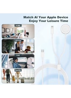 HY 2 in 1 Apple Watch Charger, USB C Magnetic iWatch Charger Cord & USB-C to Lighting Cable 6FT with Type C Block, Fast Charging i-Watch Series Ultra/9/8/7/6/SE/5, for Phone 14/13/12/11 Series  - Image 5