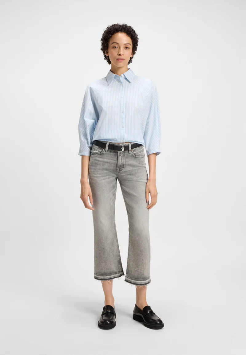 BOSS Dark Grey Kick-flare jeans in grey comfort-stretch slub denim for Women | Best Price UAE