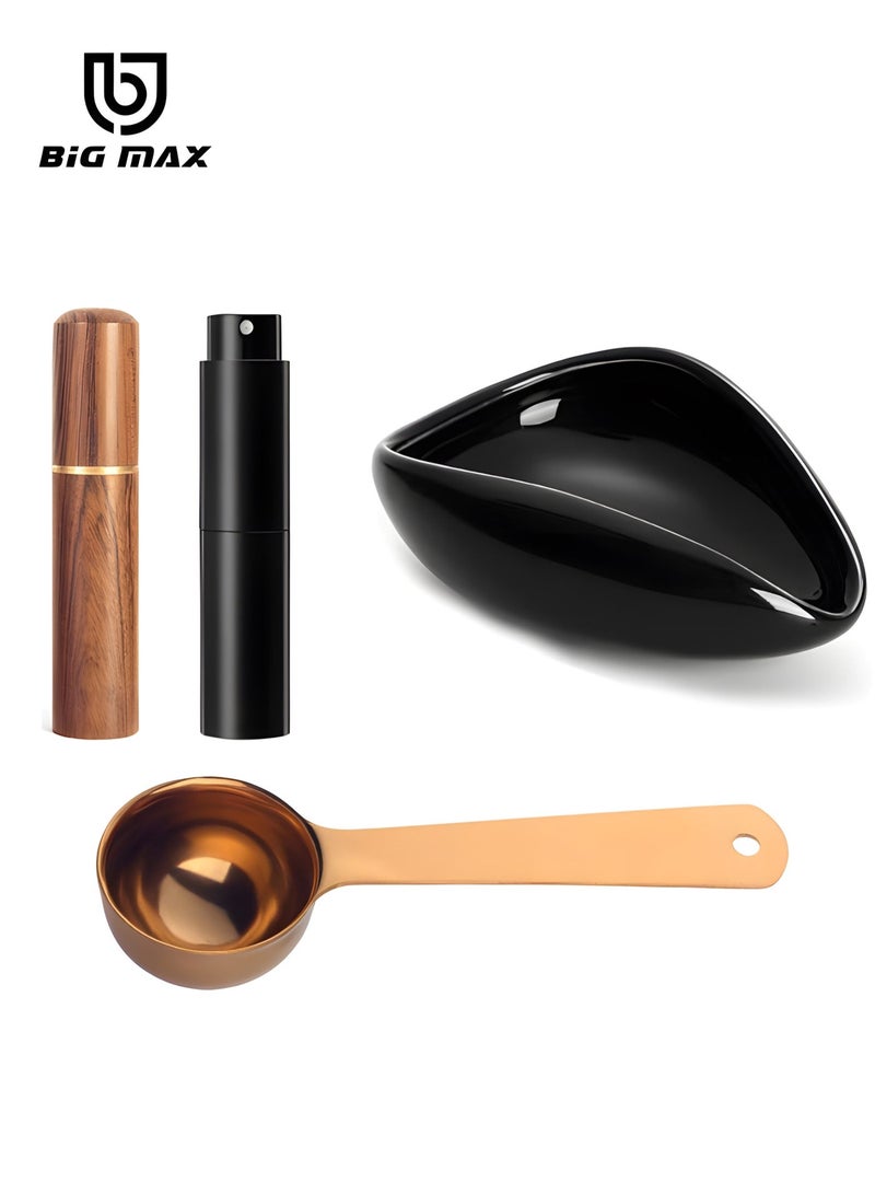 BIG MAX 4 Pieces V60 Coffee Accessories, Coffee Bean Dosing Cup, Anti-static Spray Bottle, Coffee Spoon and Coffee Needle, Coffee Tools Set - Image 1
