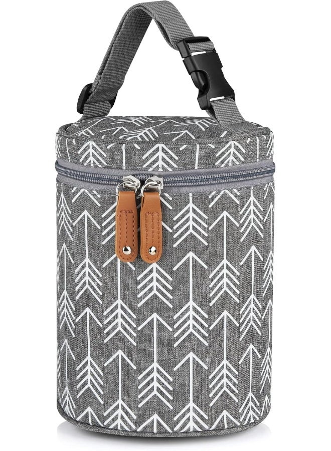 accmor حقيبة تبريد حليب الأم Accmor لزجاجات الحليب للأطفال، حقائب حمل زجاجات الأطفال المعزولة، حقيبة دافئة رائعة للأمهات المرضعات في دور الرعاية، رمادي - Image 1