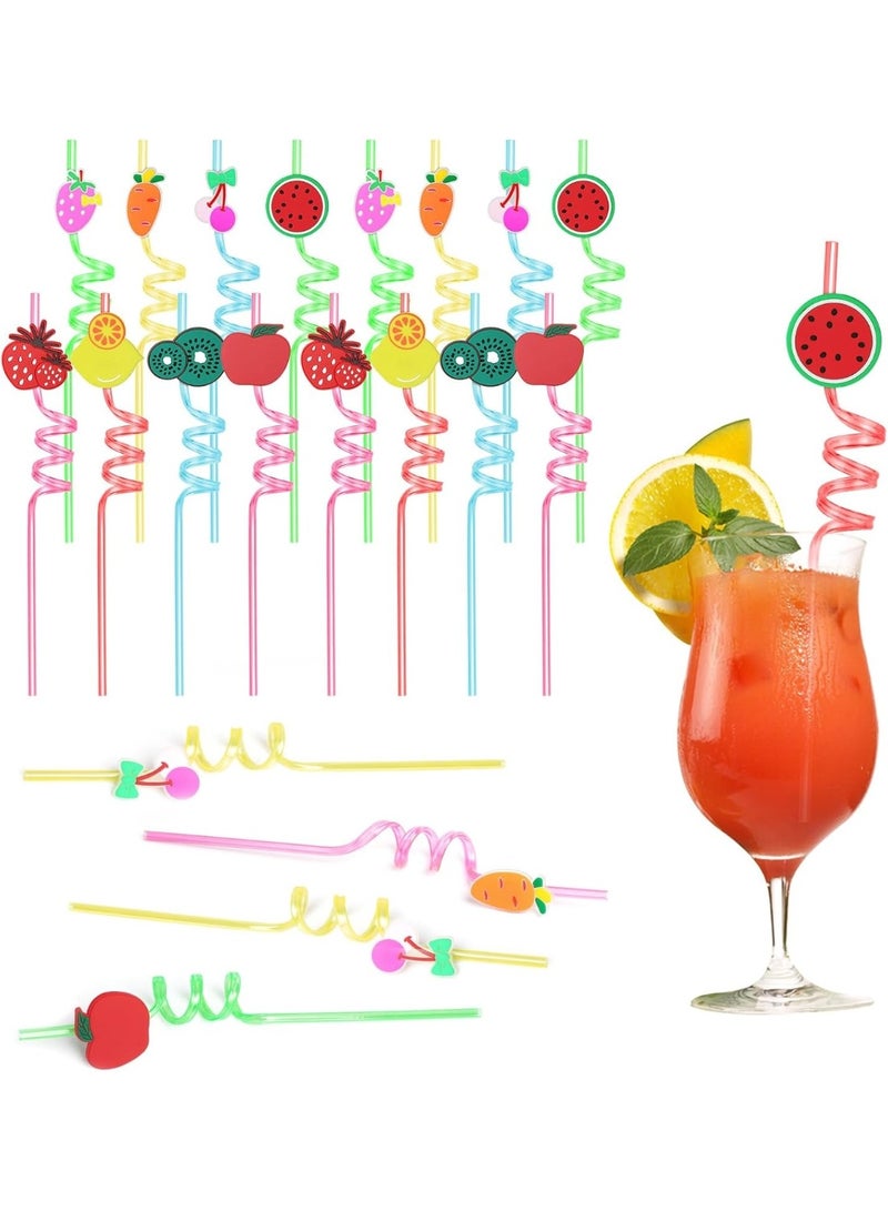 16Pcs Reusable plastic drinking straws for kids – Curly spiral design adds fun to drinks, smoothies, and ice cream – Unique party accessories and table decorations - Image 1