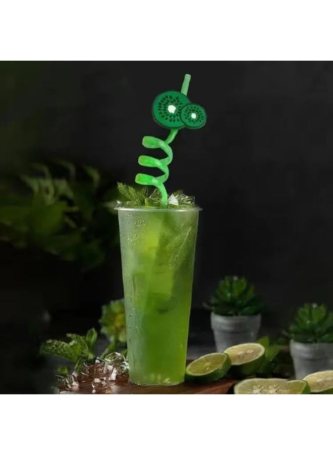 16Pcs Reusable plastic drinking straws for kids – Curly spiral design adds fun to drinks, smoothies, and ice cream – Unique party accessories and table decorations - Image 4