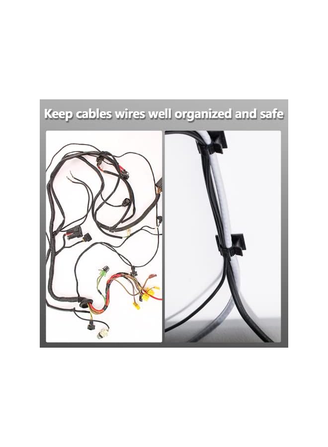 PROMASS 50 Pieces Plastic Cord Adhesive Storagefor Cable Clips, Cable Organizer for Cord Cable Clamp Management - Image 4