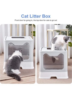 Large Cat Litter Box Kitty Top Entry Litterbox Tray with Lid Indoor Cats Foldable Covered Toilet with Drawer - Kitten Closed Potty with Scoop Easy to Clean - pzsku/Z0B4B12414243D37D6BCEZ/45/_/1710417860/f0f16479-3396-4362-91ff-c199ca5c2887