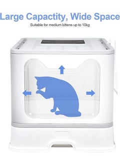 Large Cat Litter Box Kitty Top Entry Litterbox Tray with Lid Indoor Cats Foldable Covered Toilet with Drawer - Kitten Closed Potty with Scoop Easy to Clean - pzsku/Z0B4B12414243D37D6BCEZ/45/_/1710417938/f992572a-5eb0-4981-8085-4a3870363f2a