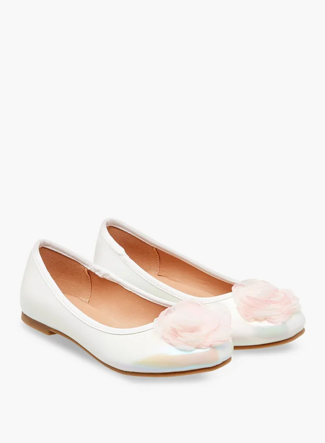 ليتل ميسي Floral Accent Ballerina Shoes