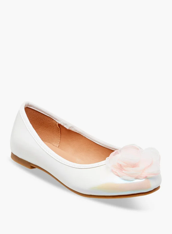ليتل ميسي Floral Accent Ballerina Shoes