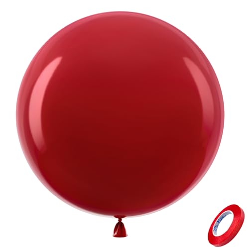 Bezente Burgundy Giant Balloons 36 Inch 8 Pack Jumbo Dark Ruby Balloons Large Round Retro Wine Red Maroon Latex Balloons forThanksgiving New Years Casino Themed Cherry Party Decorations - Image 1