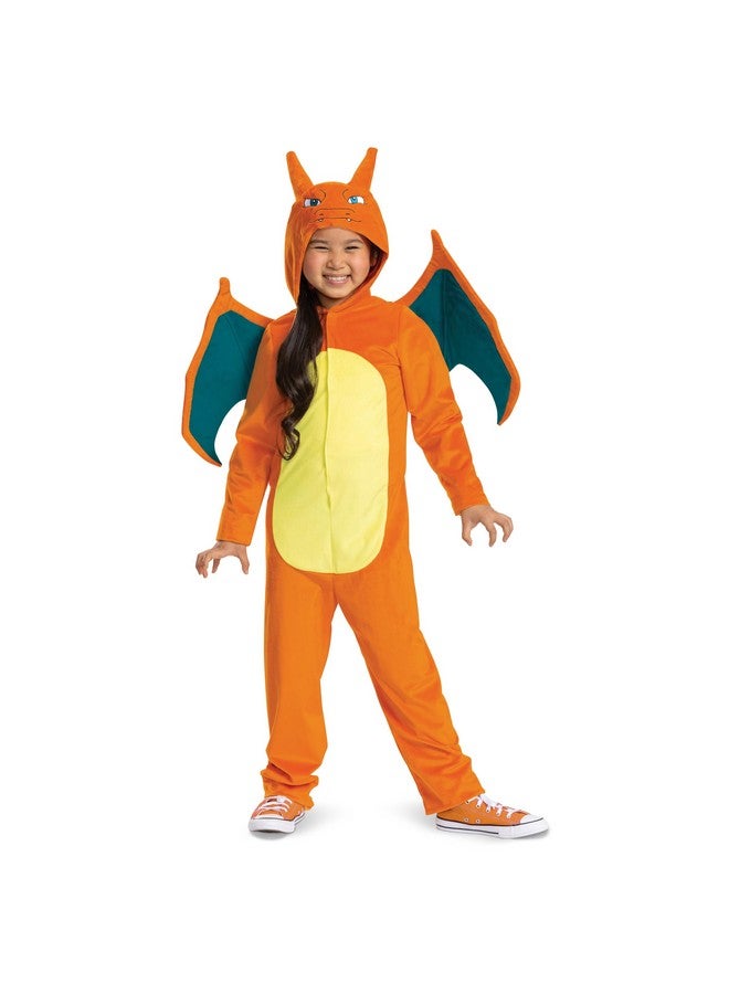 Disguise Disguise Charizard Costume for Kids, Official Pokemon Costume Hooded Jumpsuit, Child Size Small (4-6) - Image 2
