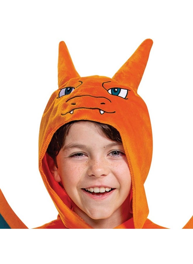 Disguise Disguise Charizard Costume for Kids, Official Pokemon Costume Hooded Jumpsuit, Child Size Small (4-6) - Image 3