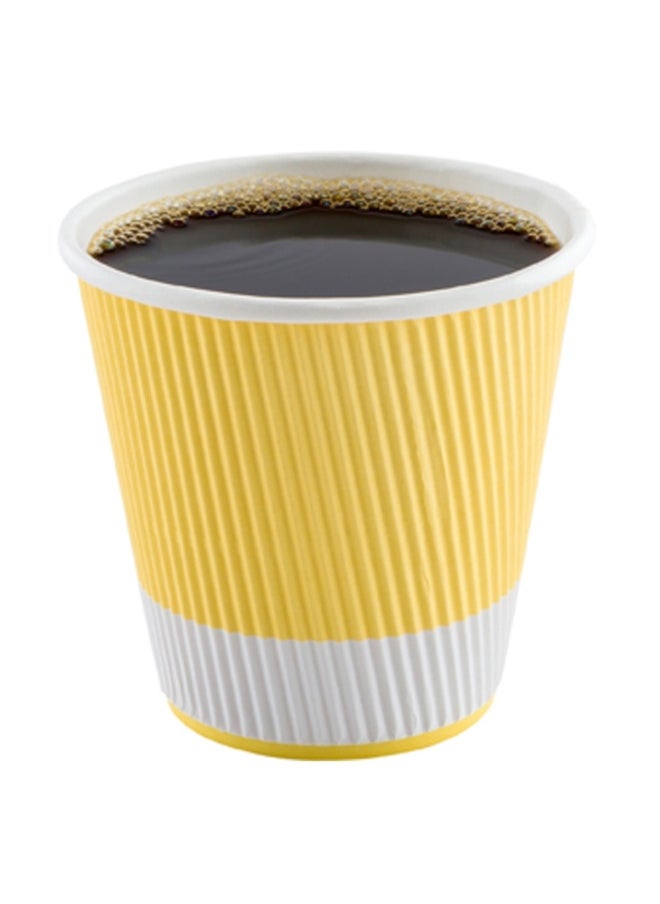 Restaurantware Restaurantware 8 Ounce Double Wall Disposable Coffee Cups, 500 Insulated Light Yellow Paper Tumblers with Ripple Wall Design, Lids Sold Separately for Hot Drinks like Tea, Coffee and More  - Image 2