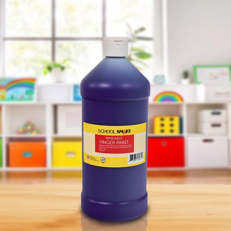 School Smart Washable Finger Paint, Purple, 1 Quart Bottle - Image 1