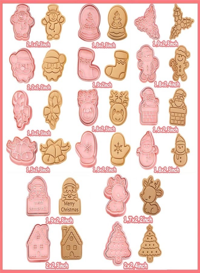 Skytail 16pc Christmas Cookie Cutter Set 3D Xmas Tree Gingerbread Man Snowflake Snowman Santa Cutters Baking Biscuits Cookie Stamp Plunger Chocolate Fondant Cake Decoration Cupcake Topper Party Snacks - Image 2