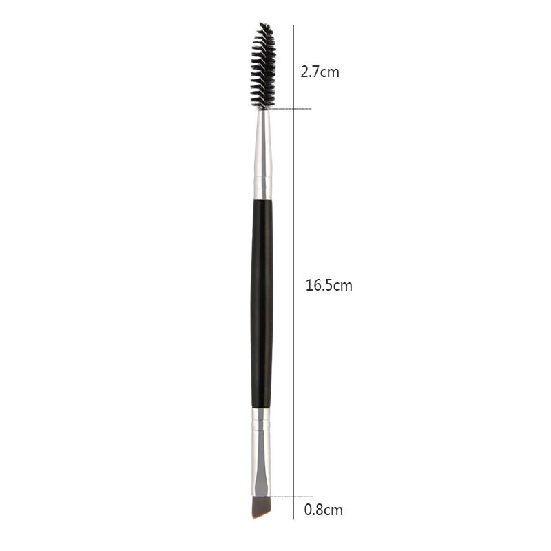 2 Pieces Duo Eyebrow Brush Angled Eye Brow Brush and Spoolie Brush Mini Eyelash Brush for Tinting Angled Eyebrow - Image 2