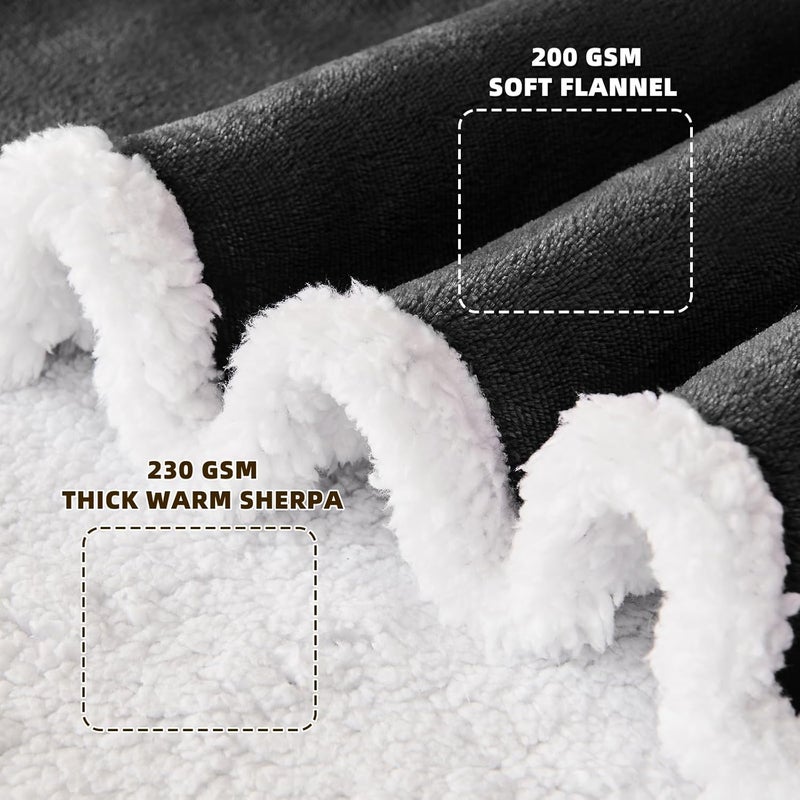 IFNOW Sherpa Wearable Blanket with Sleeves for Women Men Adults, Cozy Wearable Blanket with Arm and Pocket, Warm Full Body TV Wrap Throw Blanket, Soft Robe Blanket as Gifts for Mom Wife, Black - Image 5