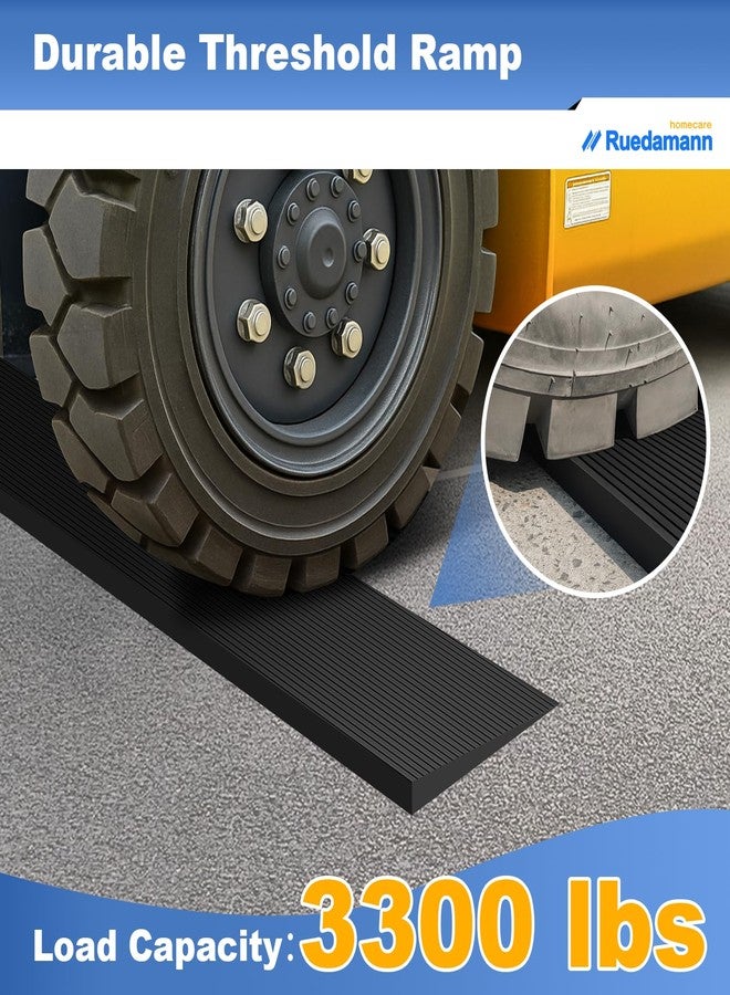 Ruedamann 3300 lbs Threshold Ramps for Doorways, 0.6" Rise Rubber - Image 3