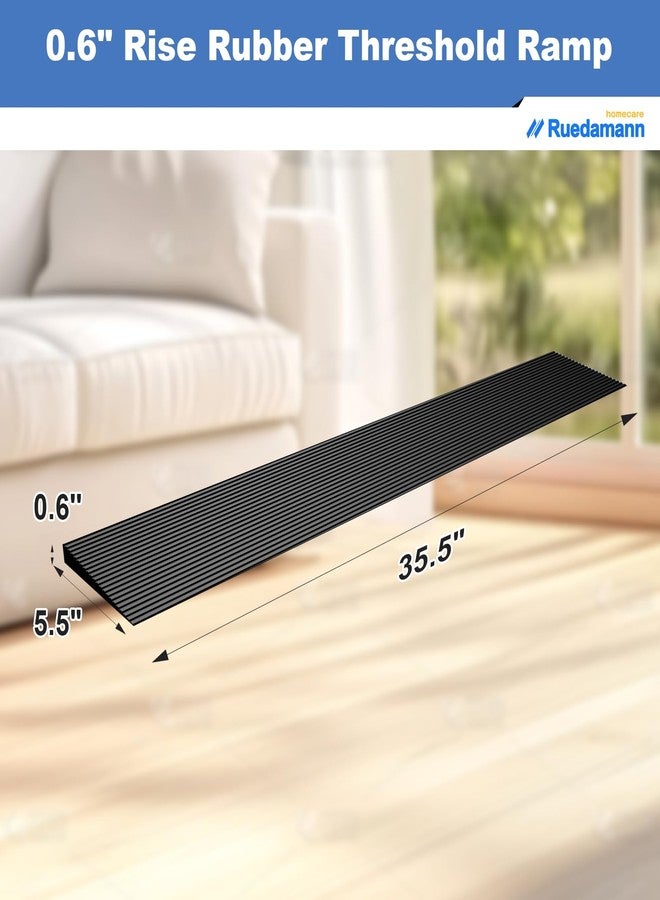Ruedamann 3300 lbs Threshold Ramps for Doorways, 0.6" Rise Rubber - Image 2