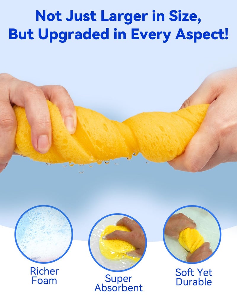 Temede Car Wash Sponge, Car Cleaning Large Sponges, All Purpose Sponges for Cleaning, Easy Grip Thick Foam Scrubber, Giant Bone Sponge for Kitchen, Bathroom, Household Clean - Image 5