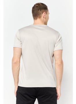 RBX Men Sportswear Fit Short Sleeves Training T-Shirt, Stone  - Image 3