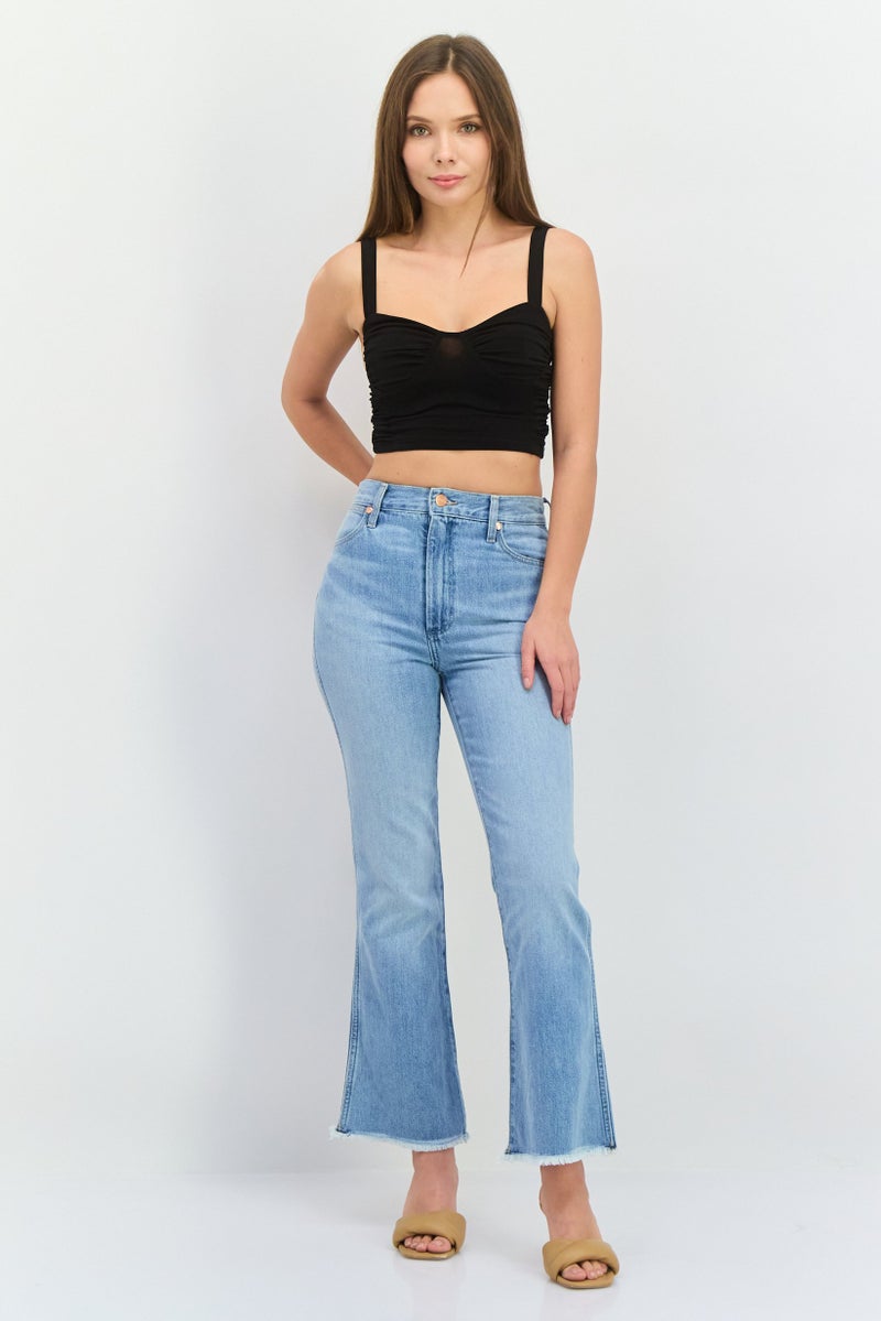 Wrangler Women Regular Fit Washed No Stretch Jeans, Blue - Image 4