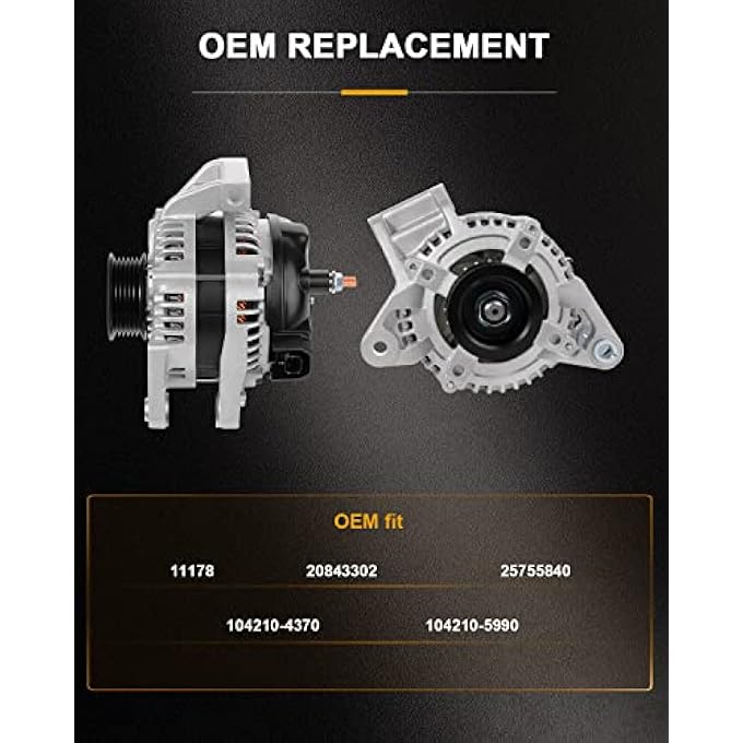 ROADFAR New Alternator Replacement for Buick Lucerne 2006-2011, for Cadillac DTS 2006-2011 4.6L 11178 - Image 5