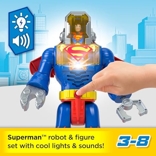imaginext FisherPrice Imaginext DC Super Friends Superman Toy Insider Exo Suit 12Inch Robot with Lights Sounds for Kids Ages 3 Years - Image 5