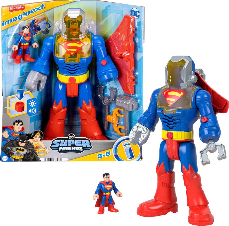 imaginext FisherPrice Imaginext DC Super Friends Superman Toy Insider Exo Suit 12Inch Robot with Lights Sounds for Kids Ages 3 Years - Image 3