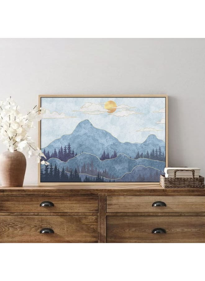 Home Gallery Abstract Framed Portrait of silhouettes of mountains with trees Wall Art 120x80  - Image 4