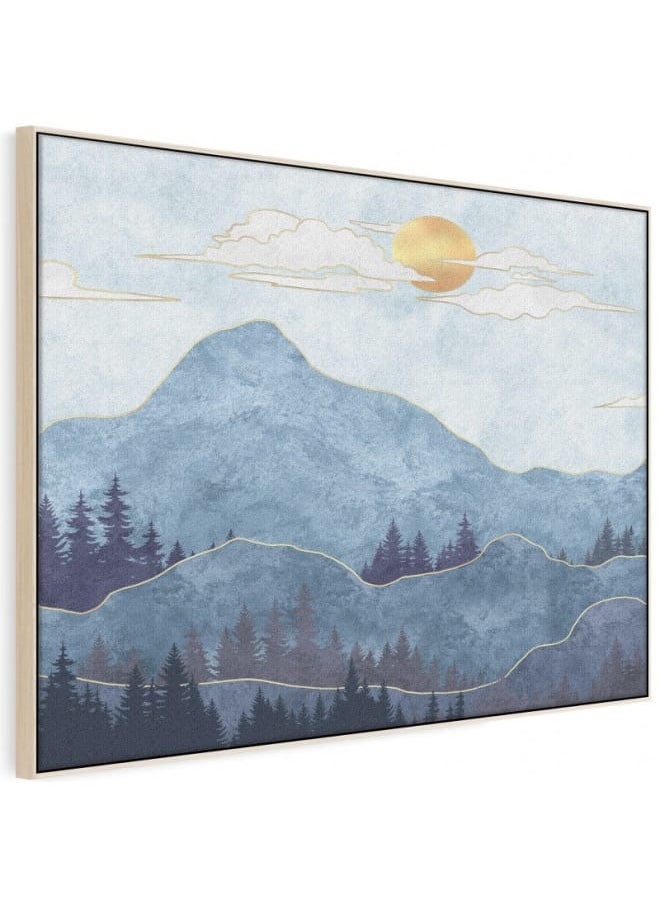 Home Gallery Abstract Framed Portrait of silhouettes of mountains with trees Wall Art 120x80  - Image 5