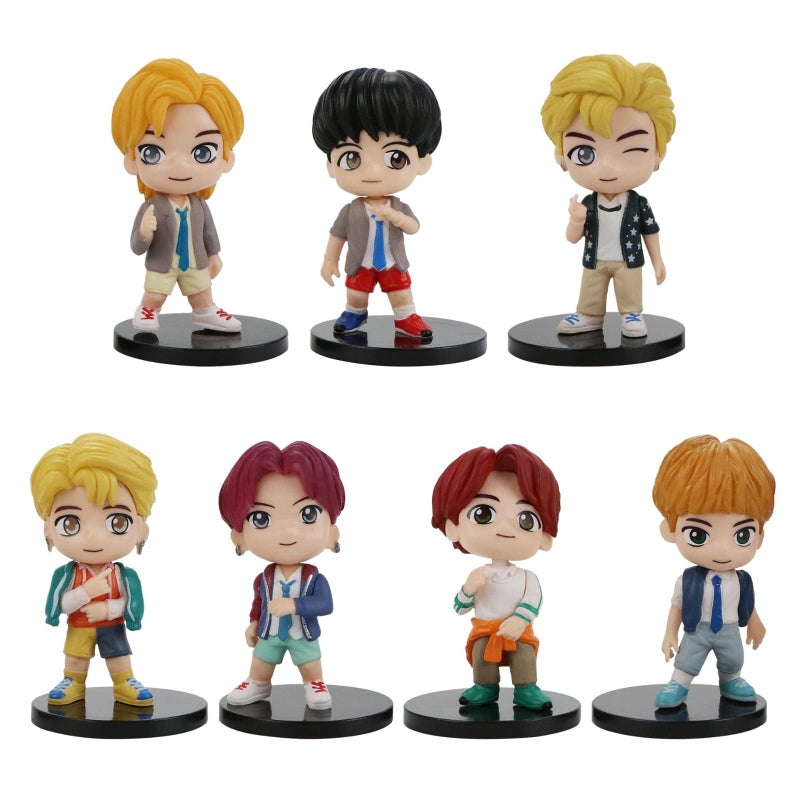 SurpriseSeptember Surprise September 7pcs Cake Toppers Character Set Action Figures Toys Mini Figurines Dolls Birthday Party Supplies Car Desktop Birthday Decorations A - Image 2