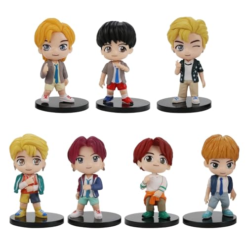 SurpriseSeptember Surprise September 7pcs Cake Toppers Character Set Action Figures Toys Mini Figurines Dolls Birthday Party Supplies Car Desktop Birthday Decorations A - Image 1