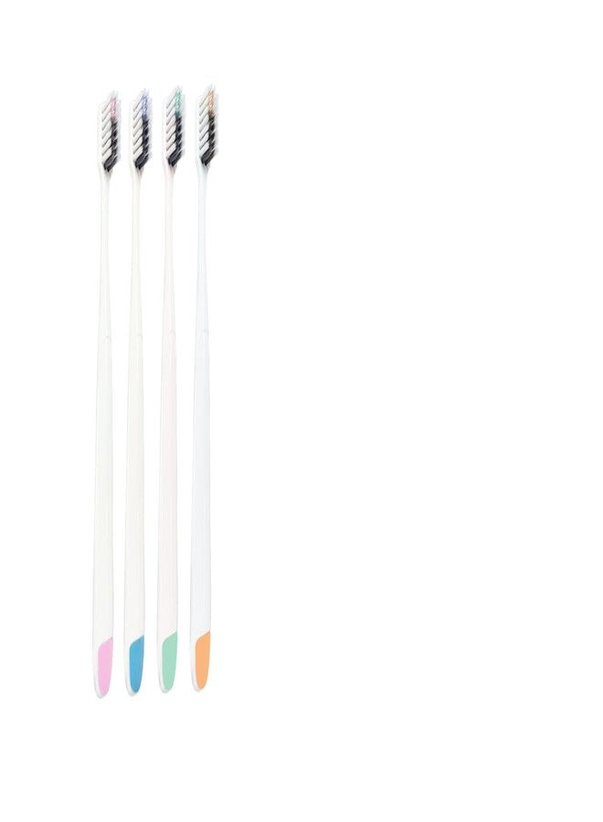 Funspark T-Brite × Vega Soft Toothbrush 4-Pack – Spiral Bristles, Bamboo Charcoal Core, Ultra-Soft Gum Care, Compact Head, Sensitive Teeth Cleaning, Deep Stain Removal Oral Care Set - Image 1
