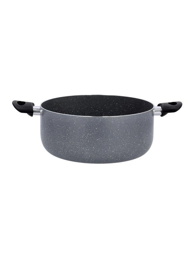 Delcasa Granite Coted Casserole with Glass Lid, 24 cm - Image 3