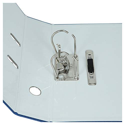 Mahavir Premium – 2D Lever Arch File – Foolscap Size (216mm x 343mm) (8.5inch x 13.5inch) – 70mm (2.75 inch) Nickel Plated Clip – Vinyl Coated Cover Material & Rado Lock – Pack of 2 – (Red + Blue) - Image 3